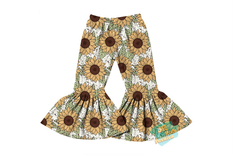 Pantaloni inferiori per ragazze con stampe di girasoli