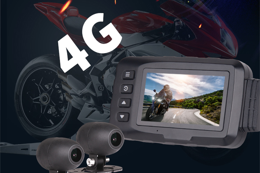 Dash cam 4G per moto con due obiettivi