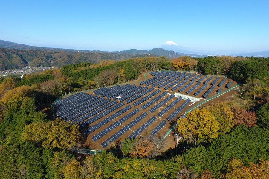 Pannelli solari in un impianto solare