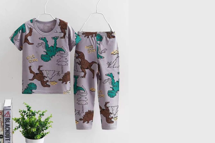 Summer pajama for boys featuring cartoon prints