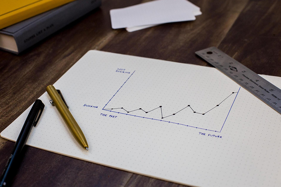 Grafico illustrato su carta bianca