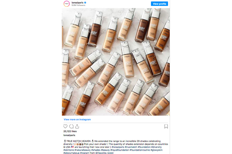 L'oreal Paris sosyal medya gönderisi