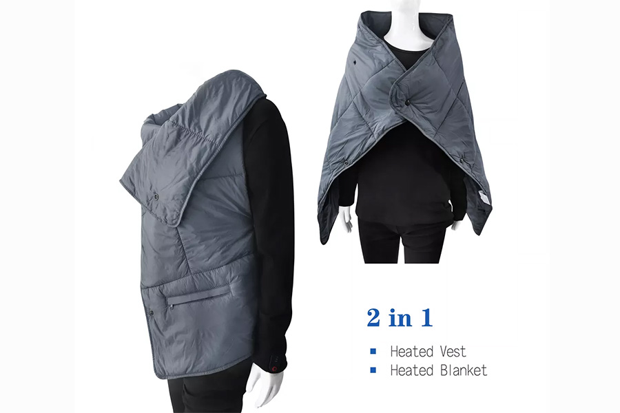 Coperta riscaldata 2 in 1 che può essere utilizzata come gilet