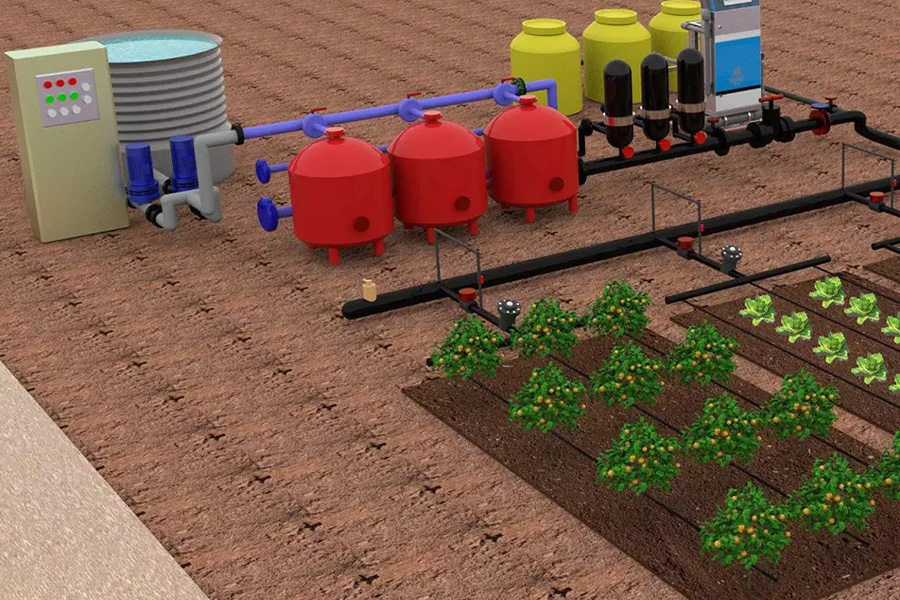 Un sistema automatico di irrigazione e fertilizzazione