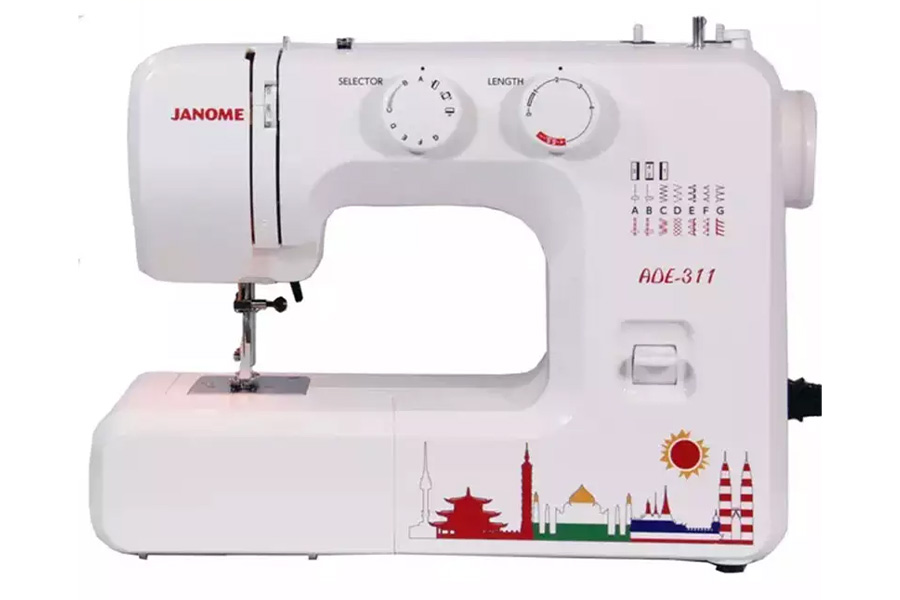 Janome-Nähmaschine mit dekorativer Grafik