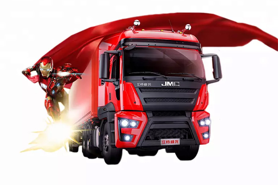 Camion JMC sur fond blanc