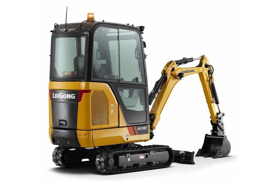 Der kompakte Minibagger Liugong 9018F mit geschlossener Kabine