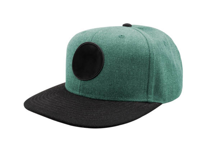 Green and black 6-panel trucker cap